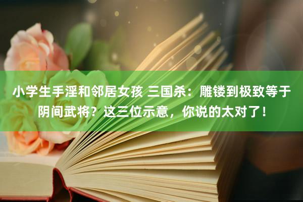 小学生手淫和邻居女孩 三国杀：雕镂到极致等于阴间武将？这三位示意，你说的太对了！