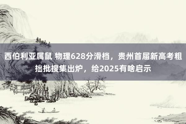 西伯利亚属鼠 物理628分滑档，贵州首届新高考粗拙批搜集出炉，给2025有啥启示