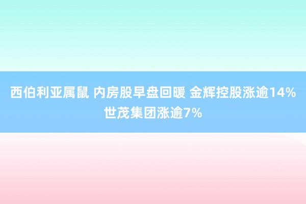 西伯利亚属鼠 内房股早盘回暖 金辉控股涨逾14%世茂集团涨逾7%