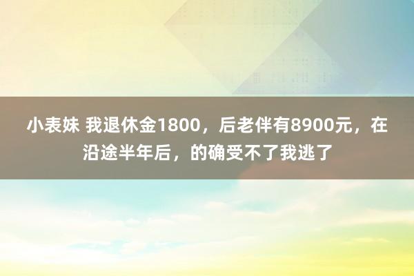 小表妹 我退休金1800，后老伴有8900元，在沿途半年后，的确受不了我逃了