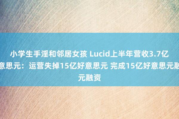 小学生手淫和邻居女孩 Lucid上半年营收3.7亿好意思元：运营失掉15亿好意思元 完成15亿好意思元融资