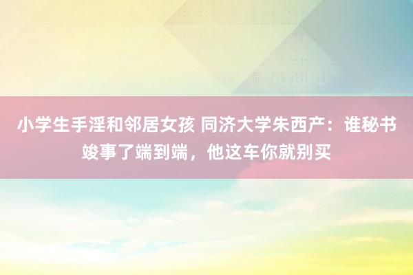 小学生手淫和邻居女孩 同济大学朱西产：谁秘书竣事了端到端，他这车你就别买