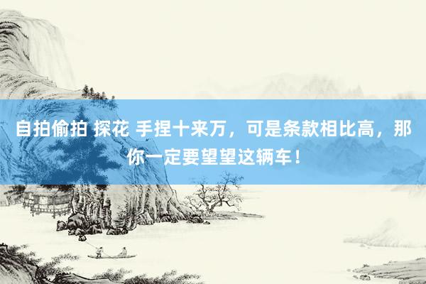 自拍偷拍 探花 手捏十来万，可是条款相比高，那你一定要望望这辆车！