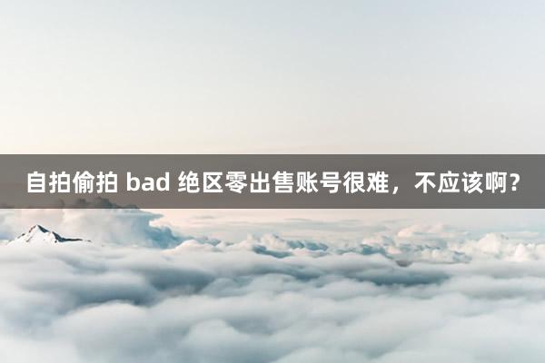 自拍偷拍 bad 绝区零出售账号很难，不应该啊？