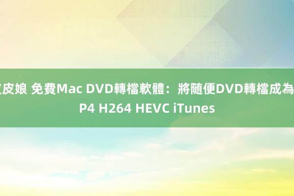 皮皮娘 免費Mac DVD轉檔軟體：將随便DVD轉檔成為MP4 H264 HEVC iTunes