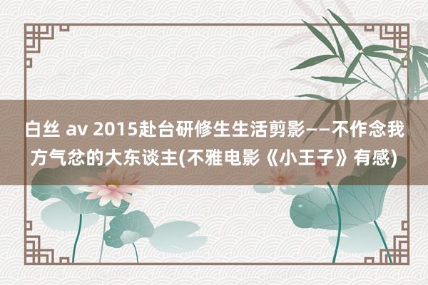 白丝 av 2015赴台研修生生活剪影——不作念我方气忿的大东谈主(不雅电影《小王子》有感)