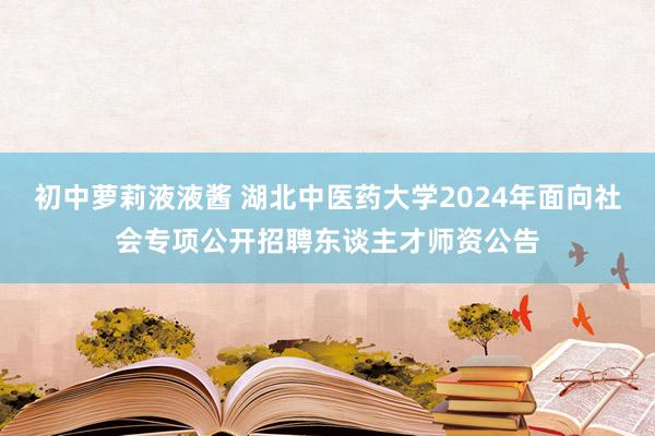 初中萝莉液液酱 湖北中医药大学2024年面向社会专项公开招聘东谈主才师资公告